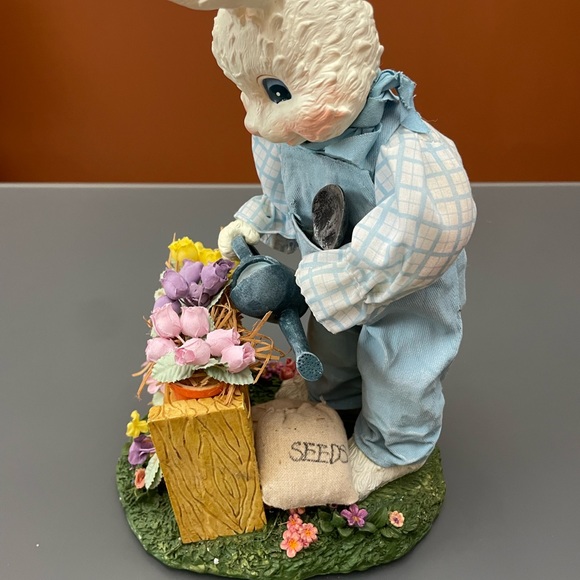 Vintage Figurines Fabric Mache Spring Easter Bunnies Bunny Couple 13-14” Lot 2 - Picture 11 of 16